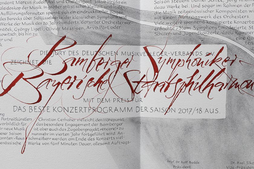 Urkunde Bamberger Symphoniker