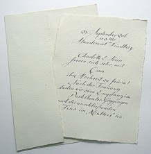 Kalligrafie Schriftkunst Hochzeit handgeschriebene Einladungen