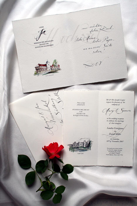 handgeschriebene Hochzeitseinladung