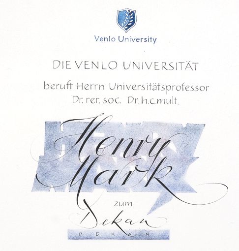 Urkunde Venlo Universität
