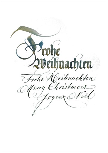 geschäftlicher Weihnachtsgruß mit Kalligraphie